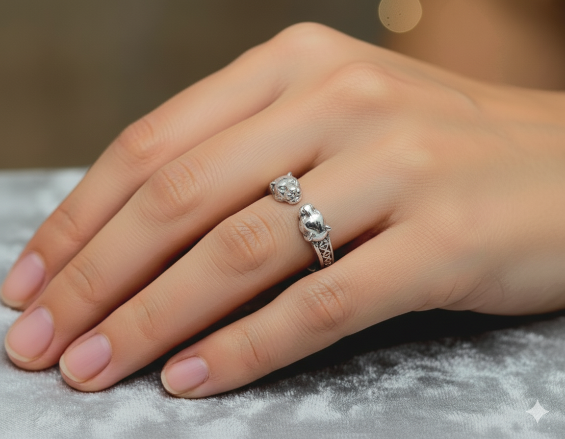 Sterling Silver Panther Ring Unisex Jewelry #608