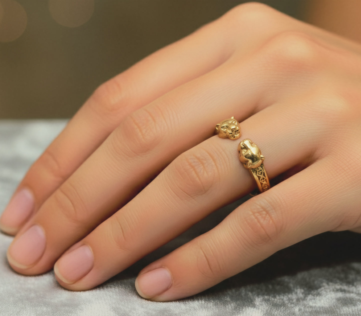 Brass Panther Ring Unisex Jewelry #607
