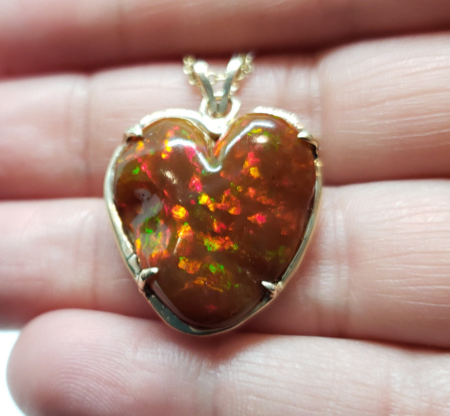 Made To Order - Opal Heart Pendant 14k Gold