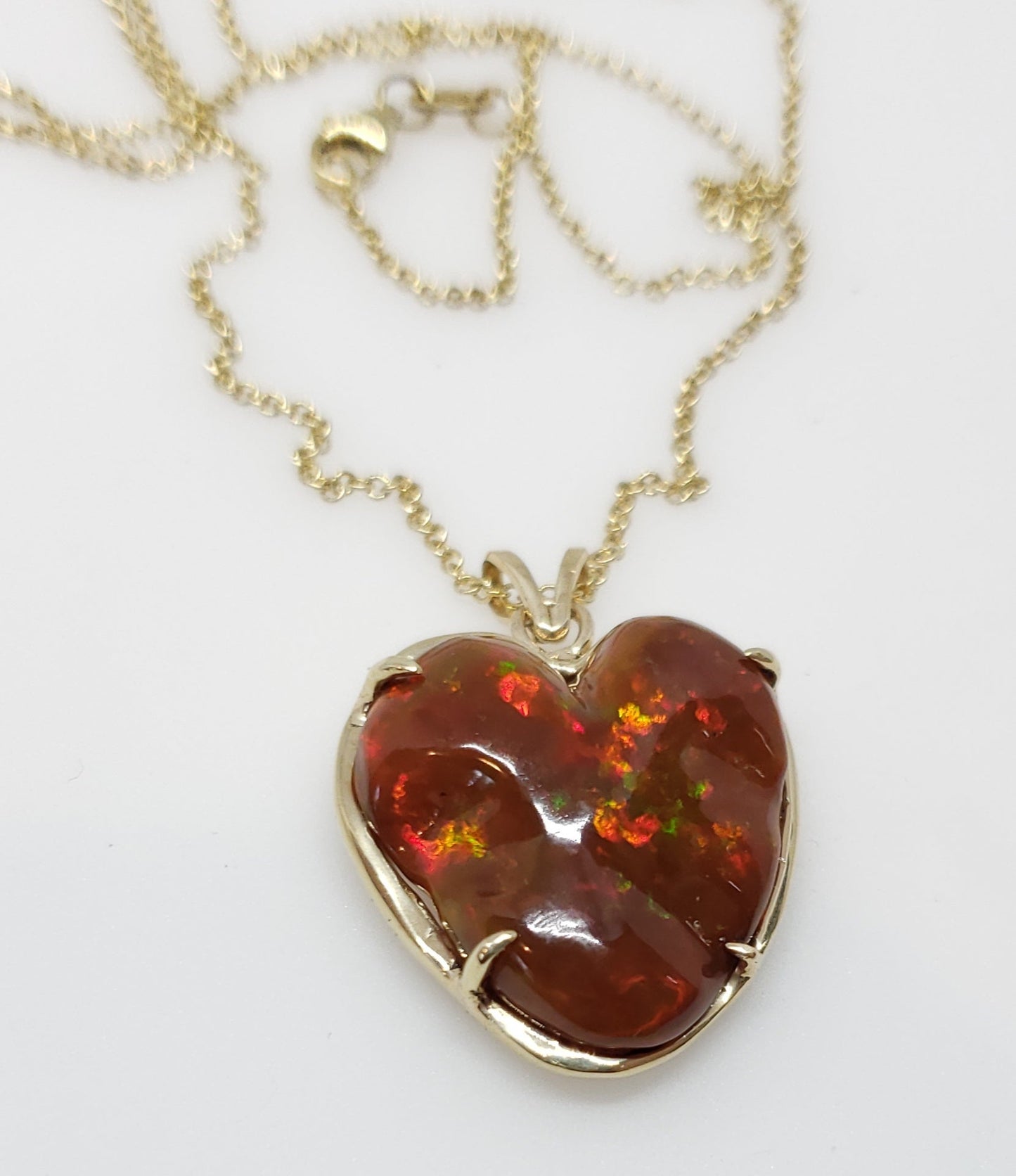 Made To Order - Opal Heart Pendant 14k Gold