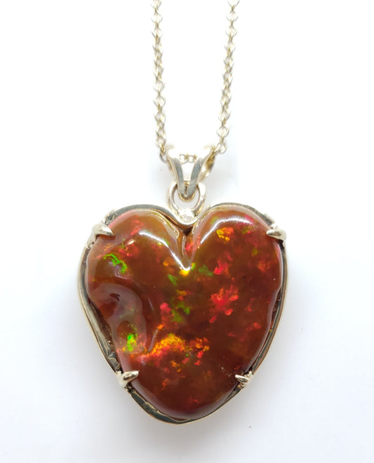 Made To Order - Opal Heart Pendant 14k Gold