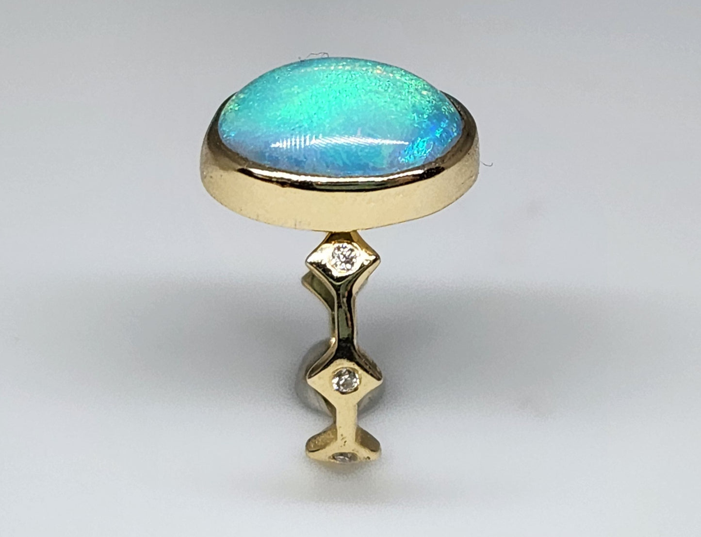Opal & Moissanite Ring Set 14k Gold #442
