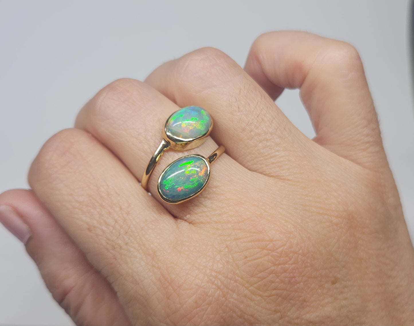 Opal Ring 14k Gold Adjustable Size #534