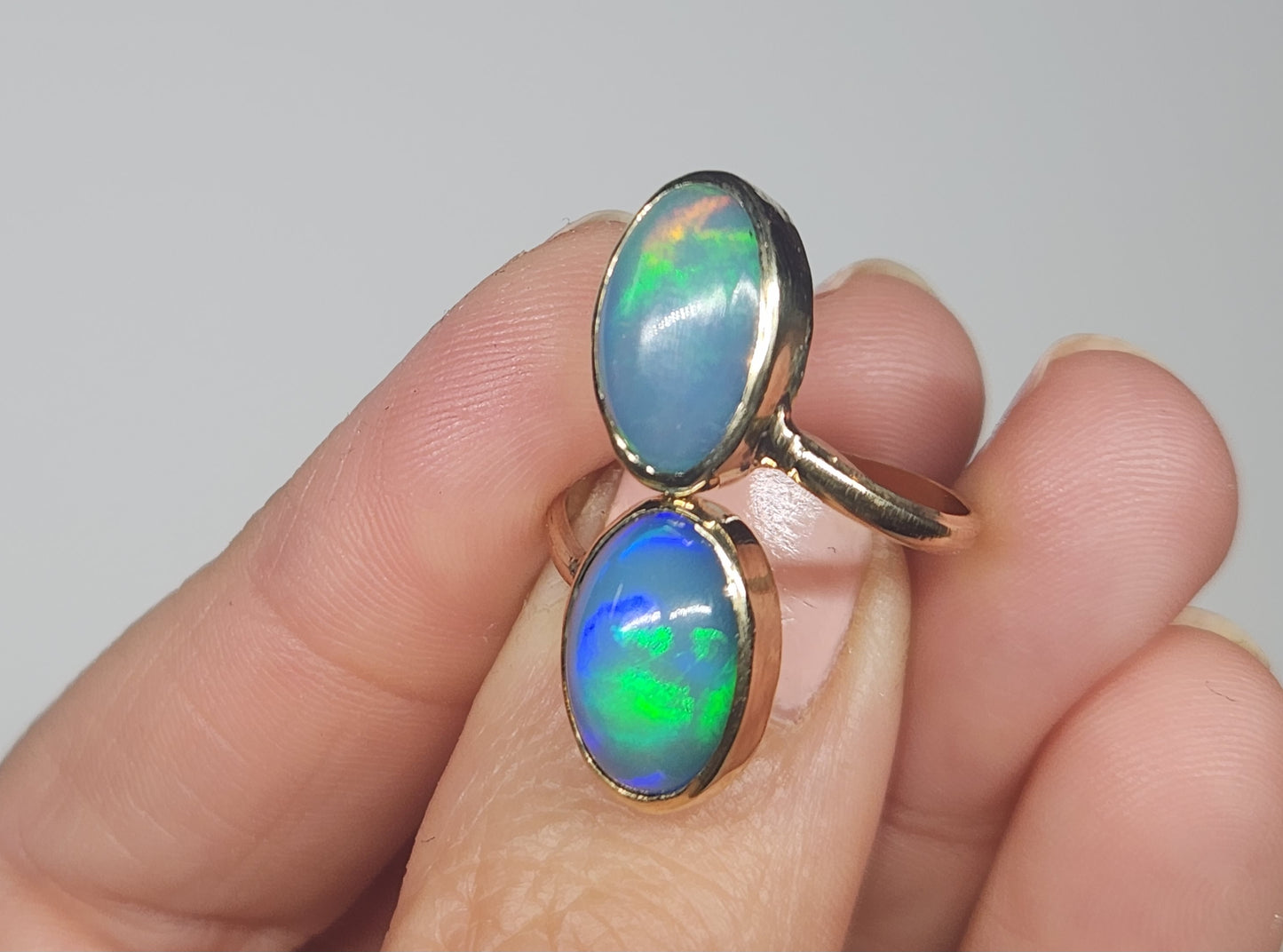 Opal Ring 14k Gold Adjustable band #533