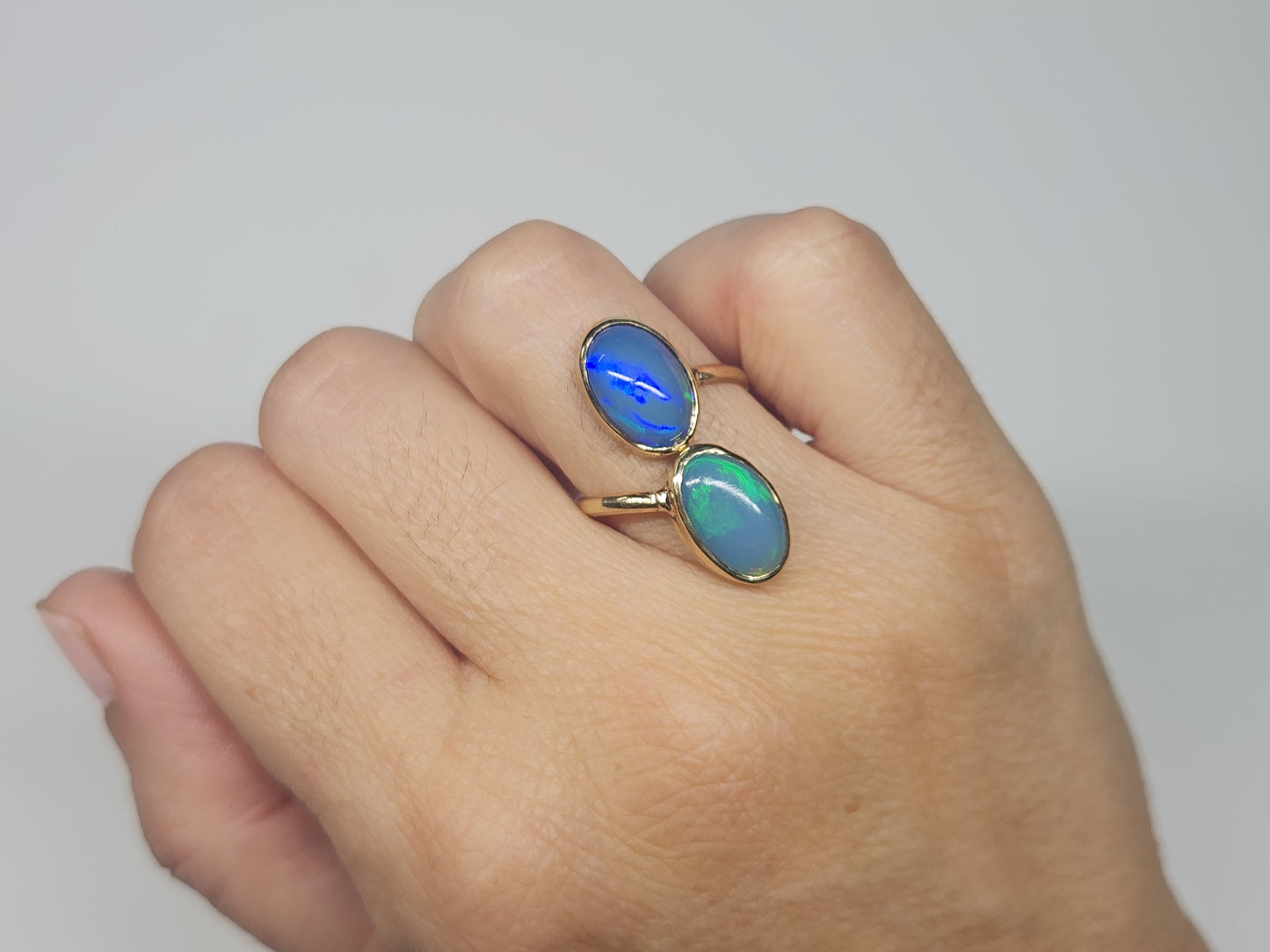 Opal Ring 14k Gold Adjustable band #533