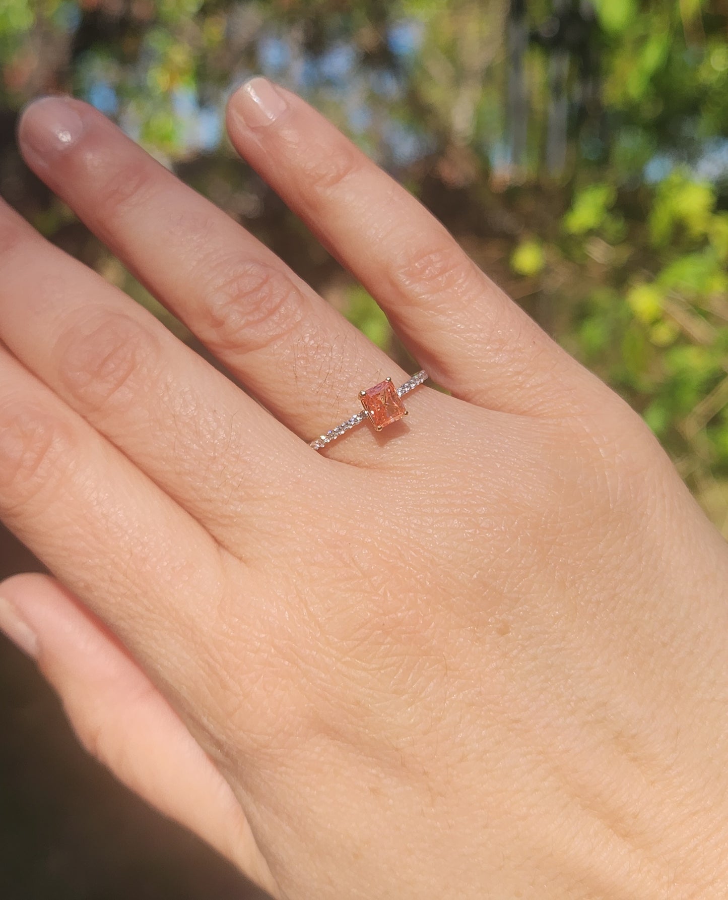 Pink Diamond Ring 14k Yellow Gold #549