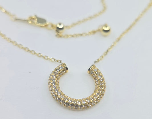 White Gemstone Gold Plated Pendant #690
