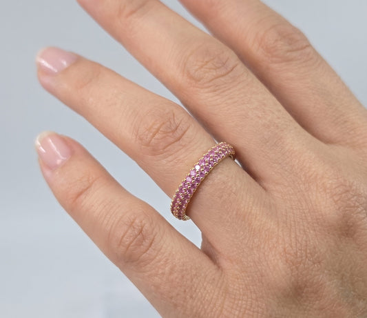 Pink Gemstone Eternity Band #646