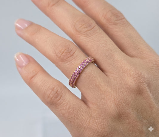 Pink Gemstone Eternity Band #646