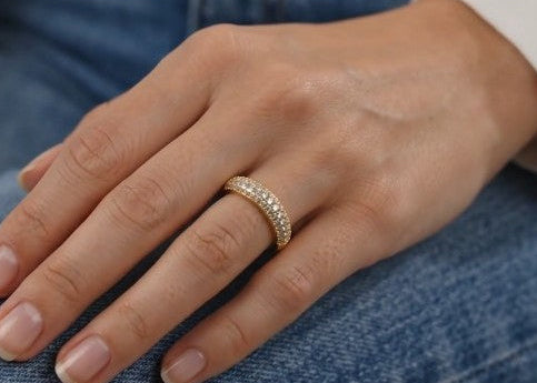 White Gemstone Eternity Band #648