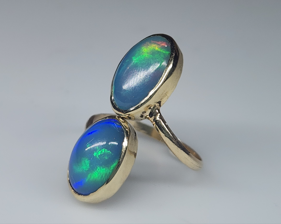 Opal Ring 14k Gold Adjustable band #533