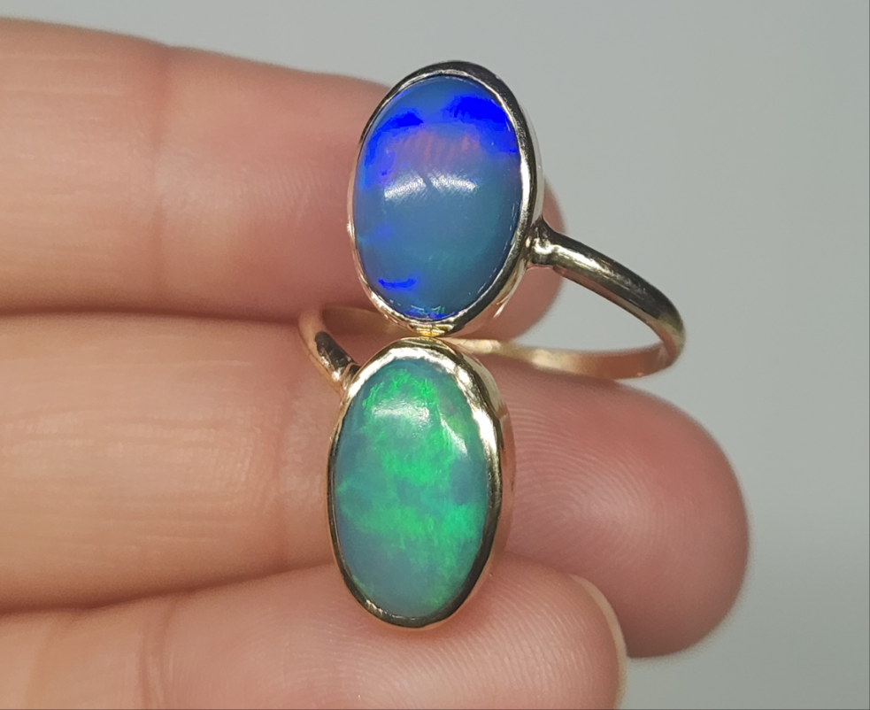 Opal Ring 14k Gold Adjustable band #533