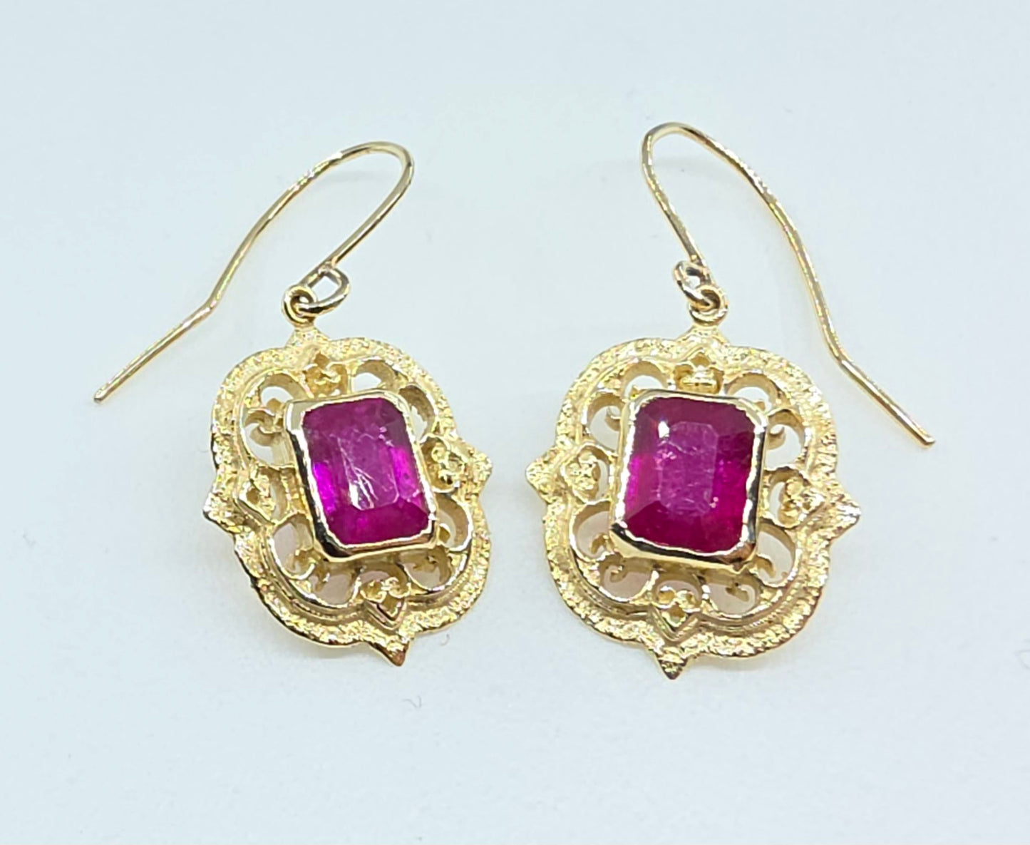 Ruby Earring 14k Yellow Gold #598