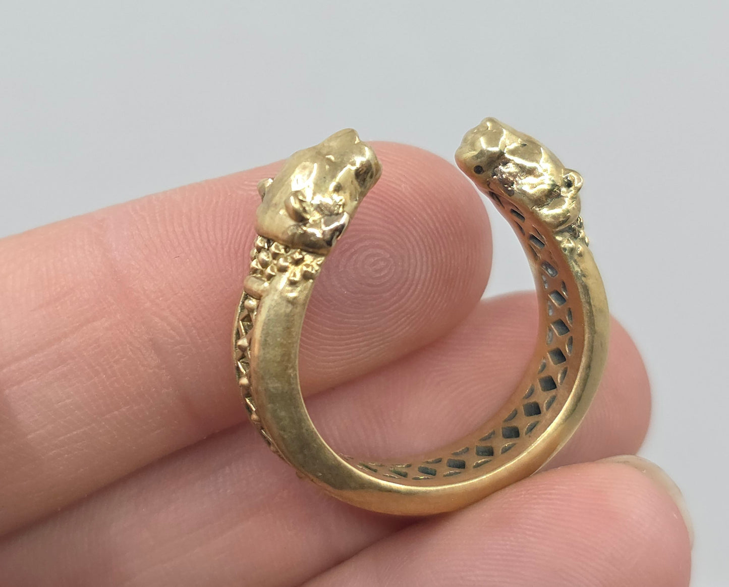 Brass Panther Ring Unisex Jewelry #607