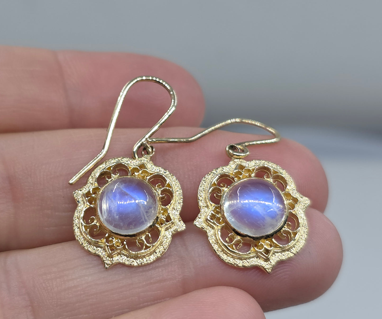 Moonstone Earring 14k Yellow Gold #600