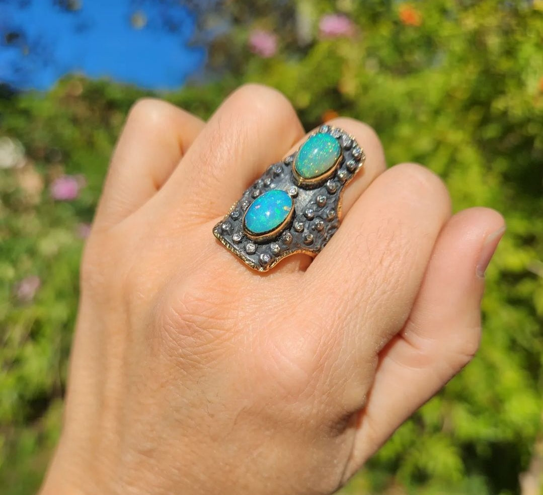 Made To Order Rustic Ring (Small) - 14k Gold & Sterling Silver