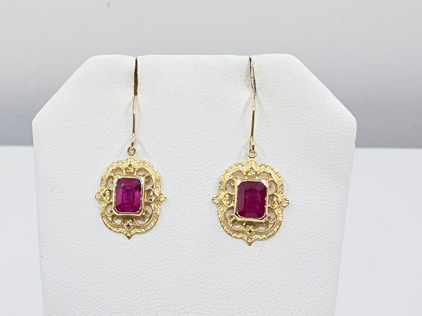 Ruby Earring 14k Yellow Gold #598