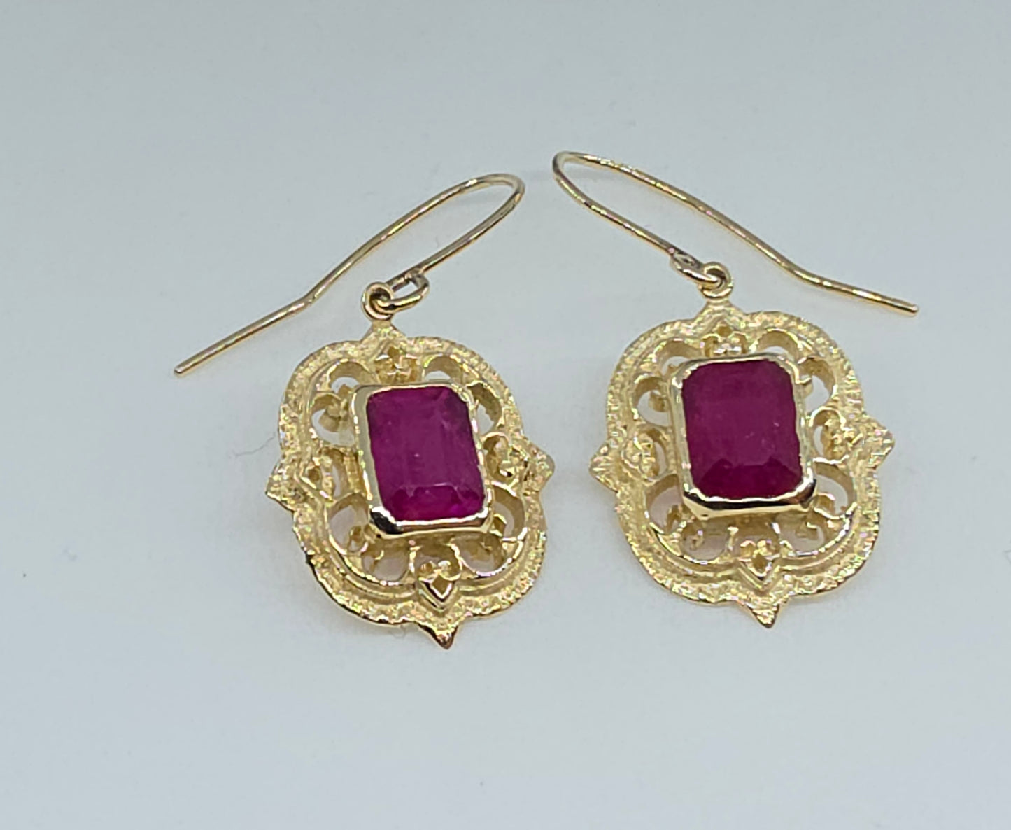 Ruby Earring 14k Yellow Gold #598