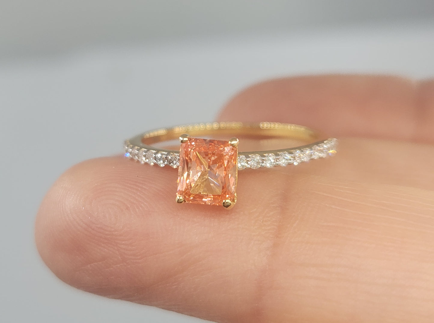 Pink Diamond Ring 14k Yellow Gold #549