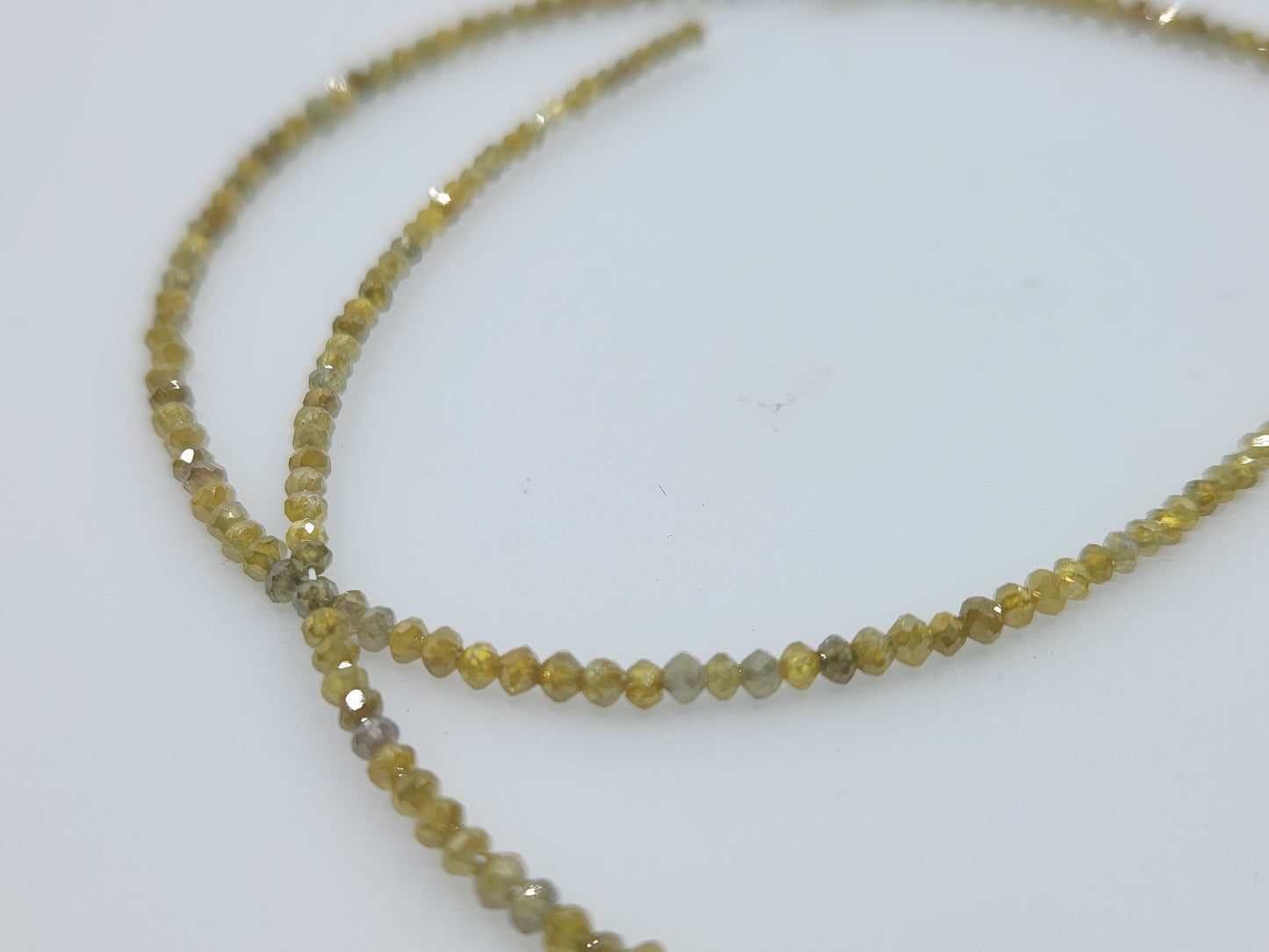 Natural Yellow Diamond Round Beads 1.5-2mm - Single Strand 16inch