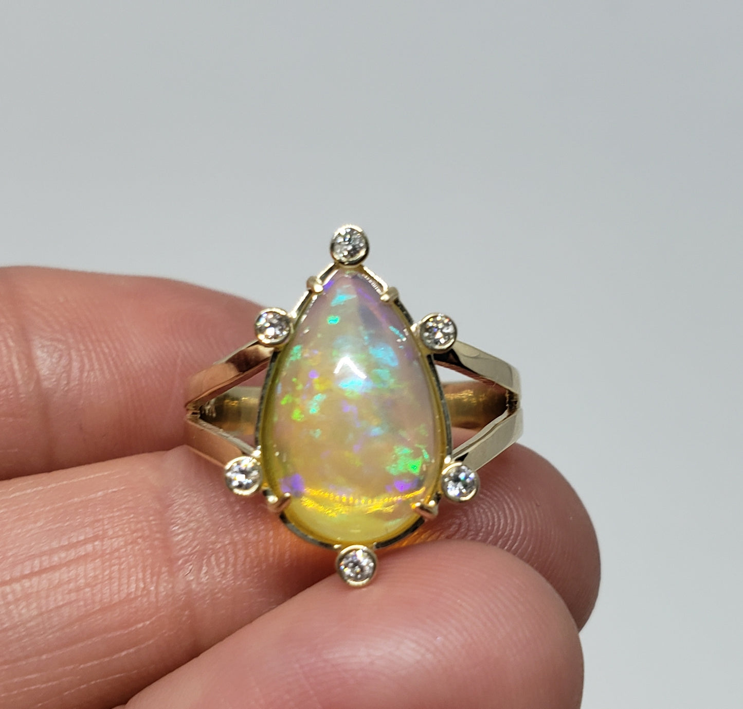 Opal & Diamond Ring