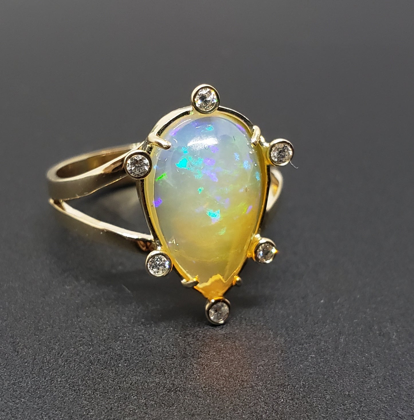 Opal & Diamond Ring