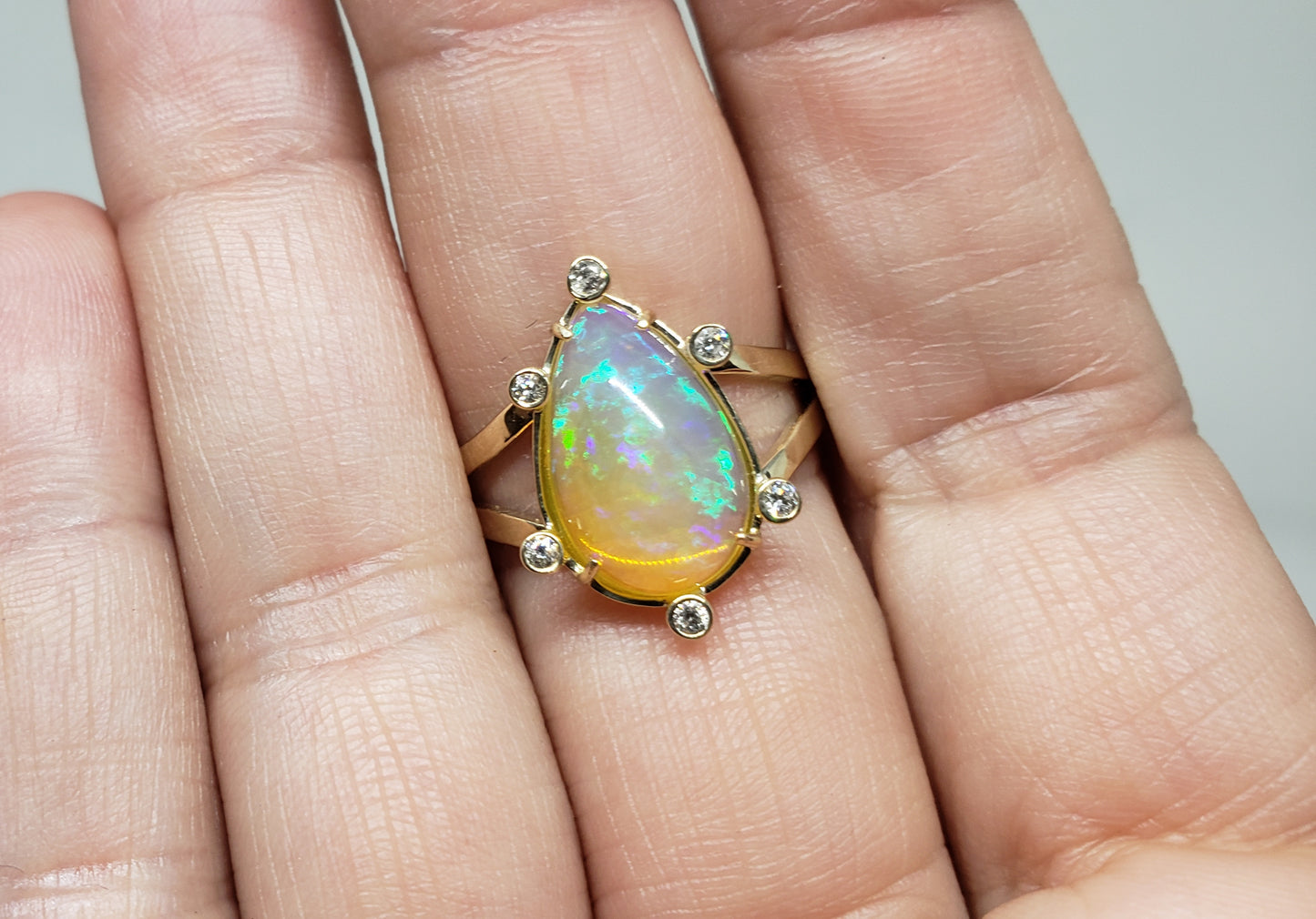 Opal & Diamond Ring