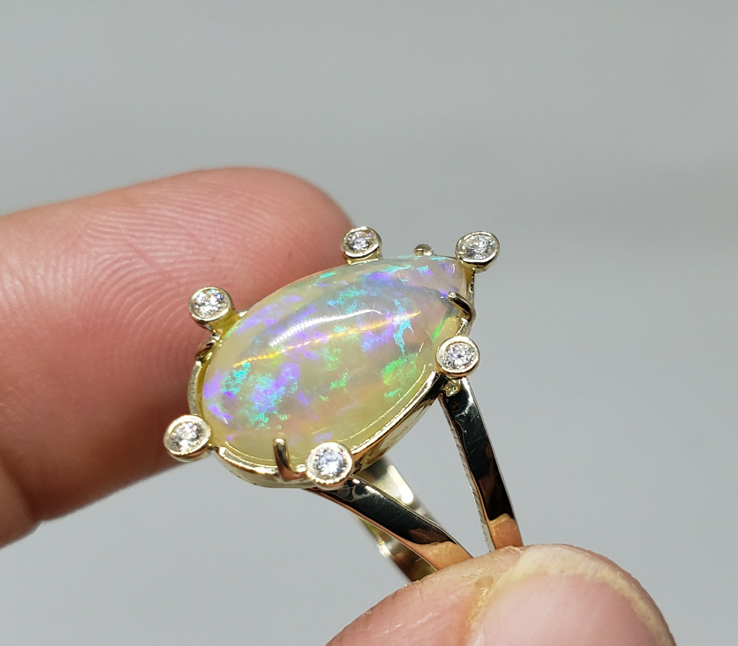 Opal & Diamond Ring