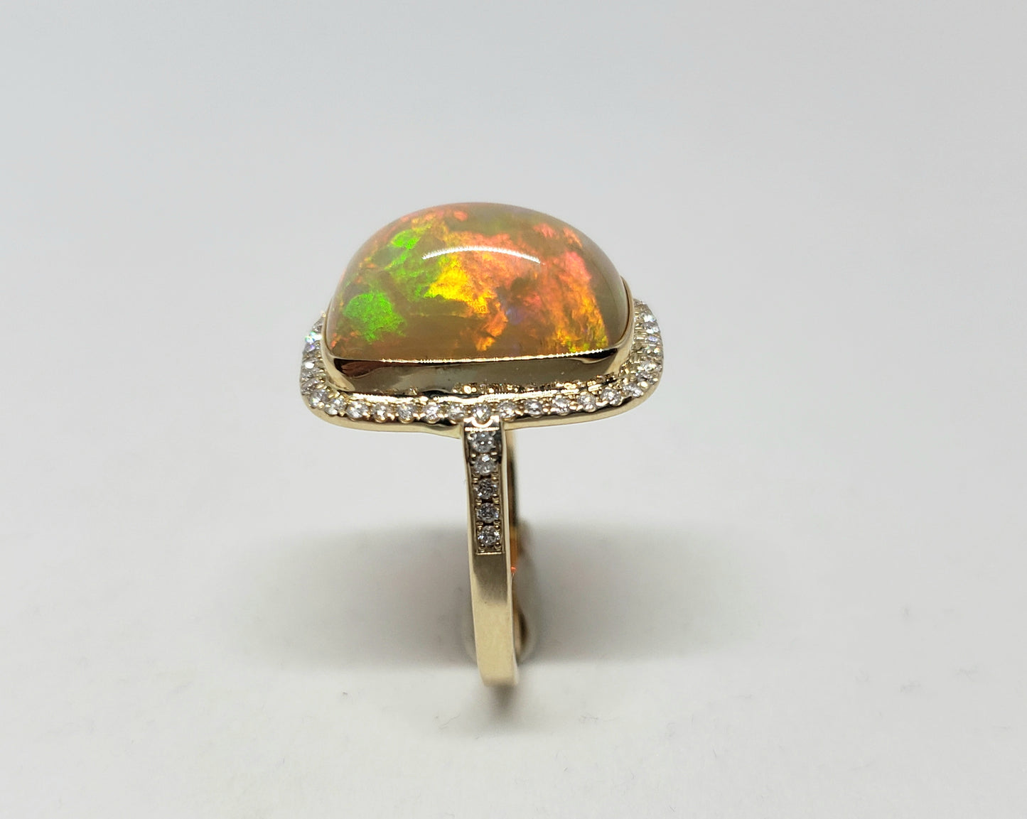 Opal & Diamond Ring 14k Gold