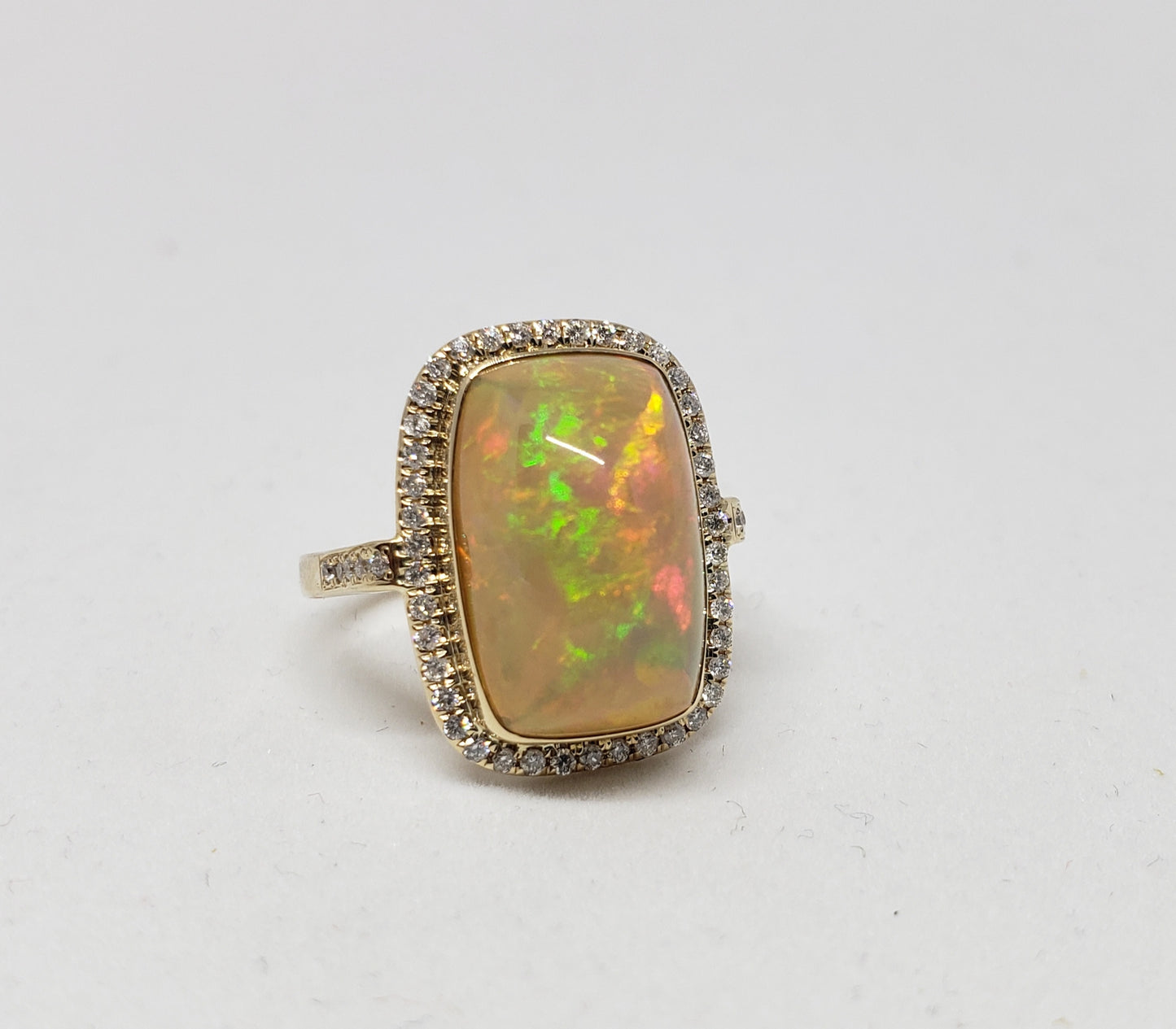 Opal & Diamond Ring 14k Gold