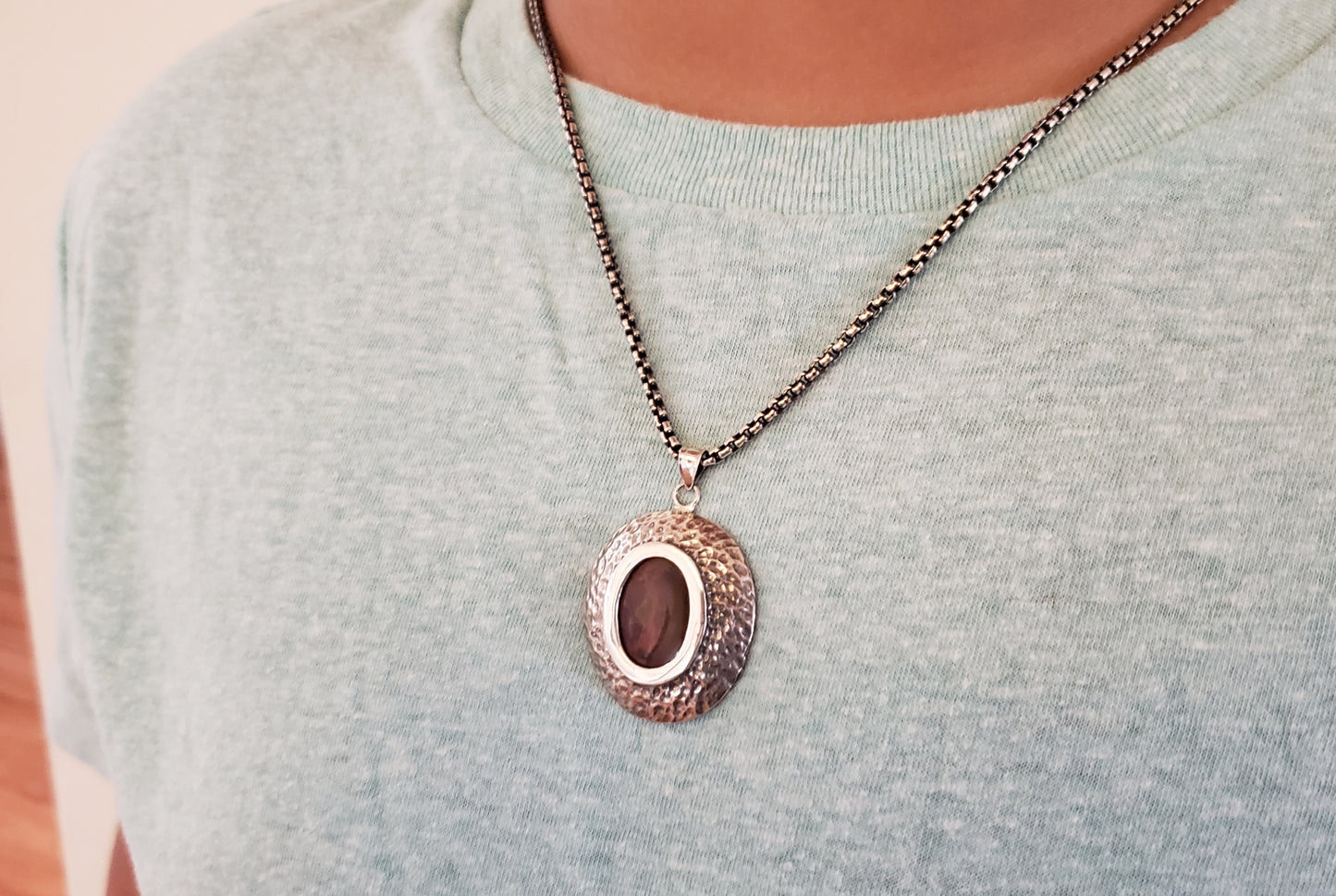 Opal Medallion Pendant Sterling Silver