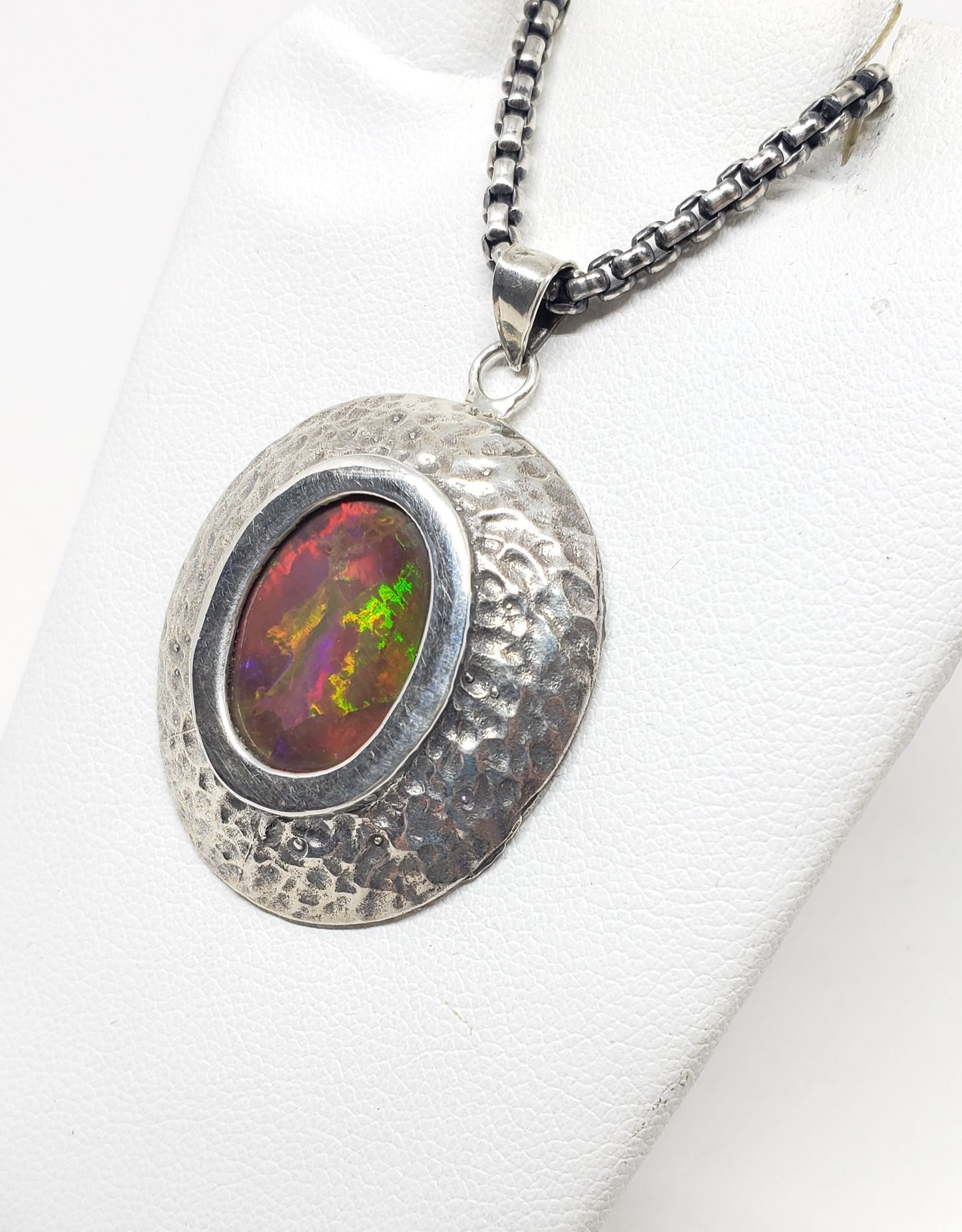 Opal Medallion Pendant Sterling Silver