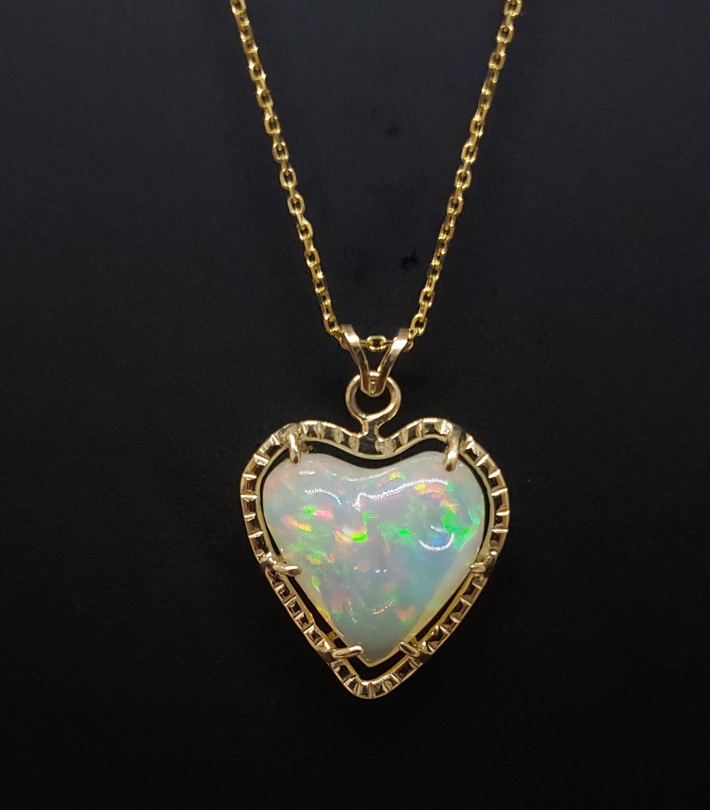 Heart Opal Gold Pendant