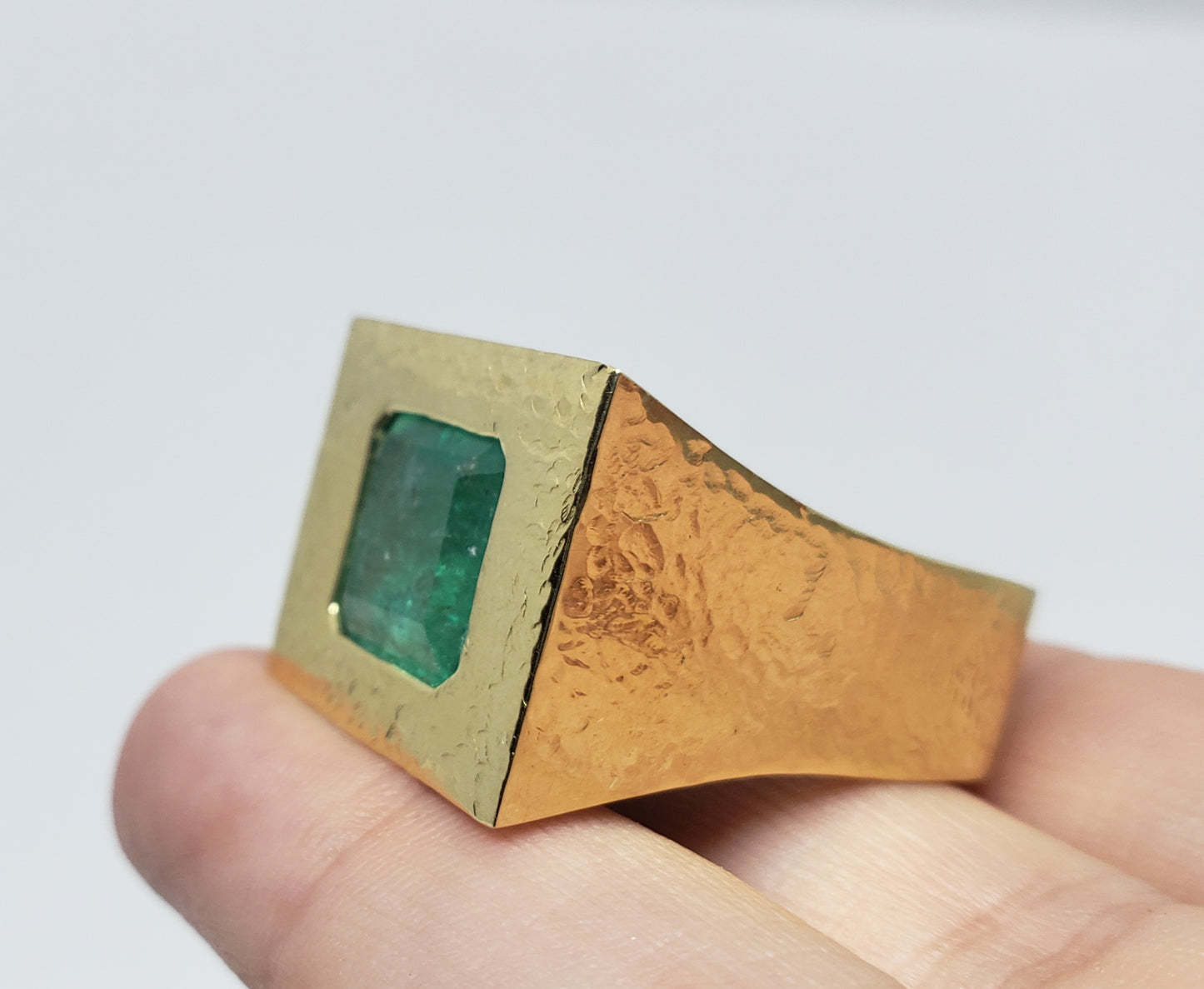 Emerald Ring 18k Gold - Size 8.5