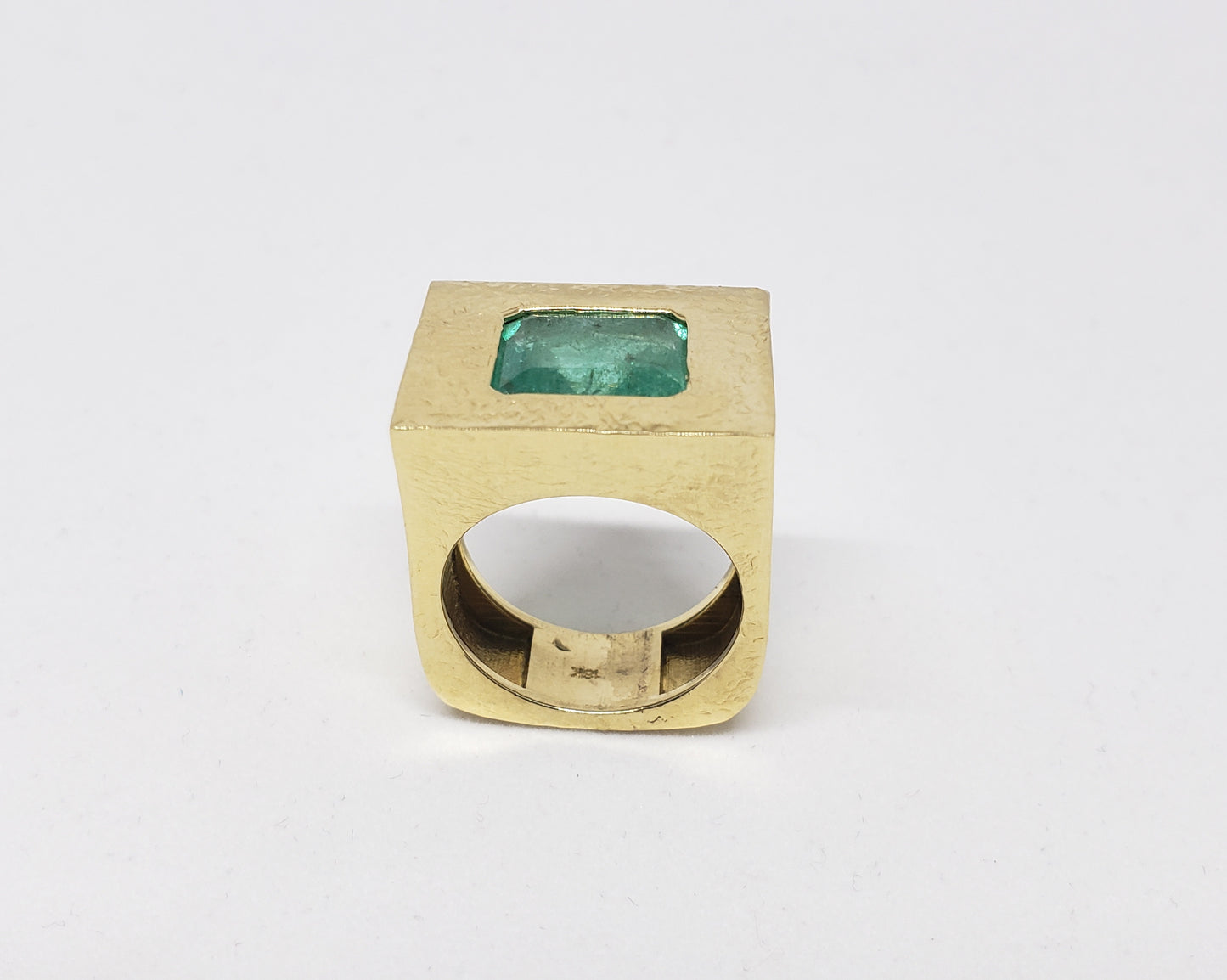 Emerald Ring 18k Gold - Size 8.5