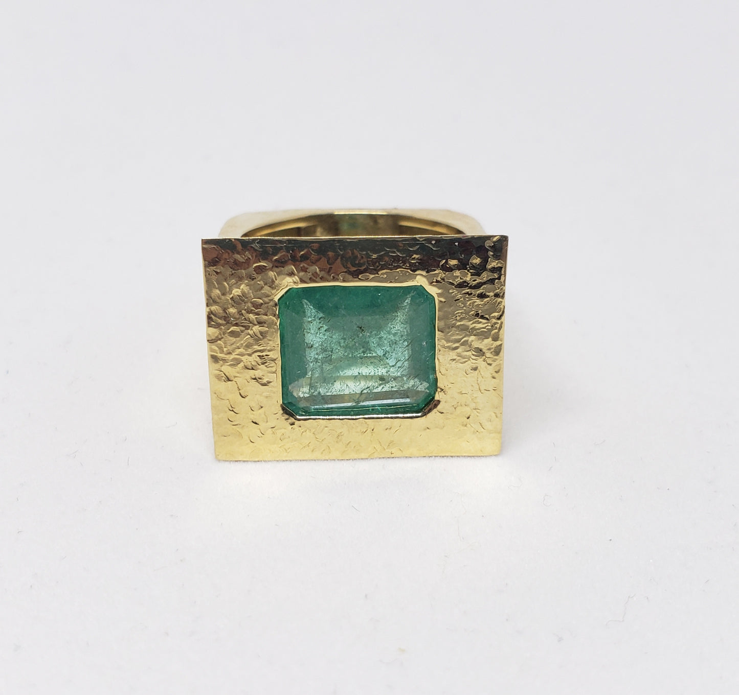 Emerald Ring 18k Gold - Size 8.5