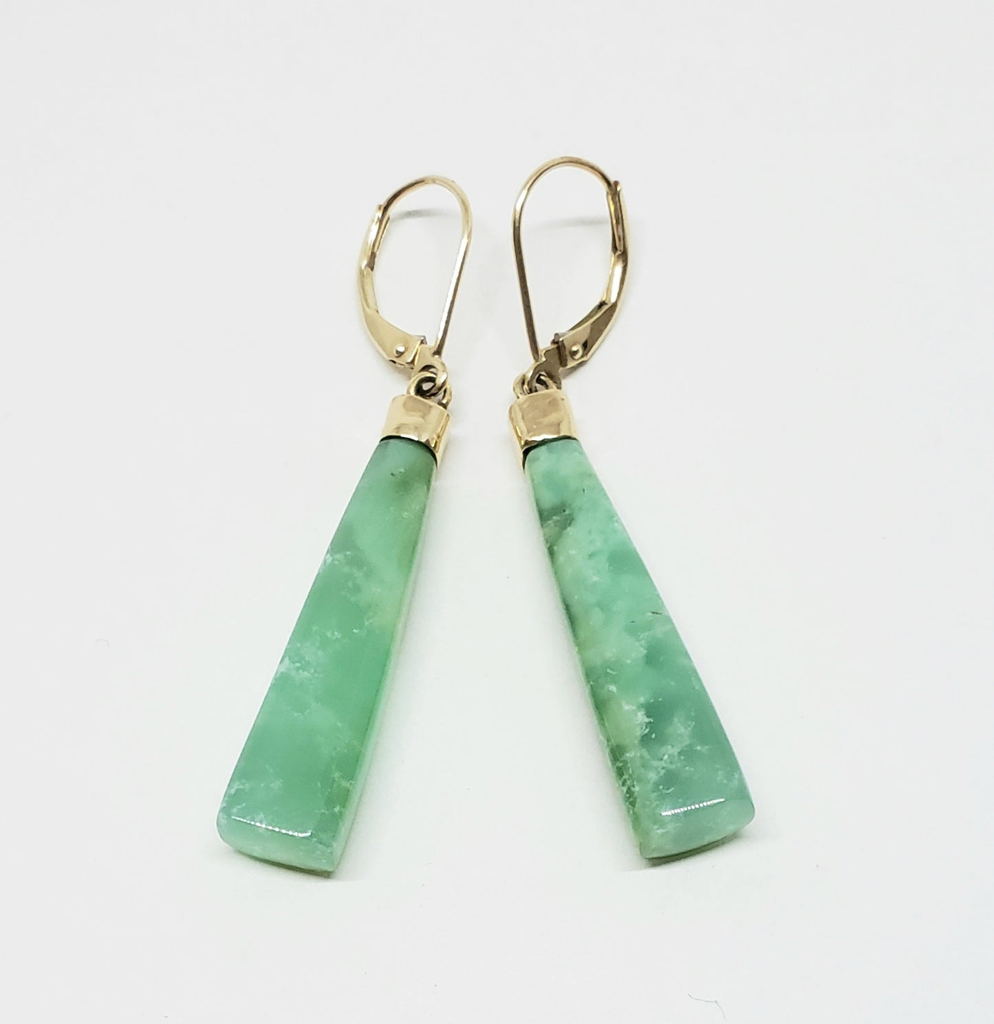 Chrysophrase Gold Earrings