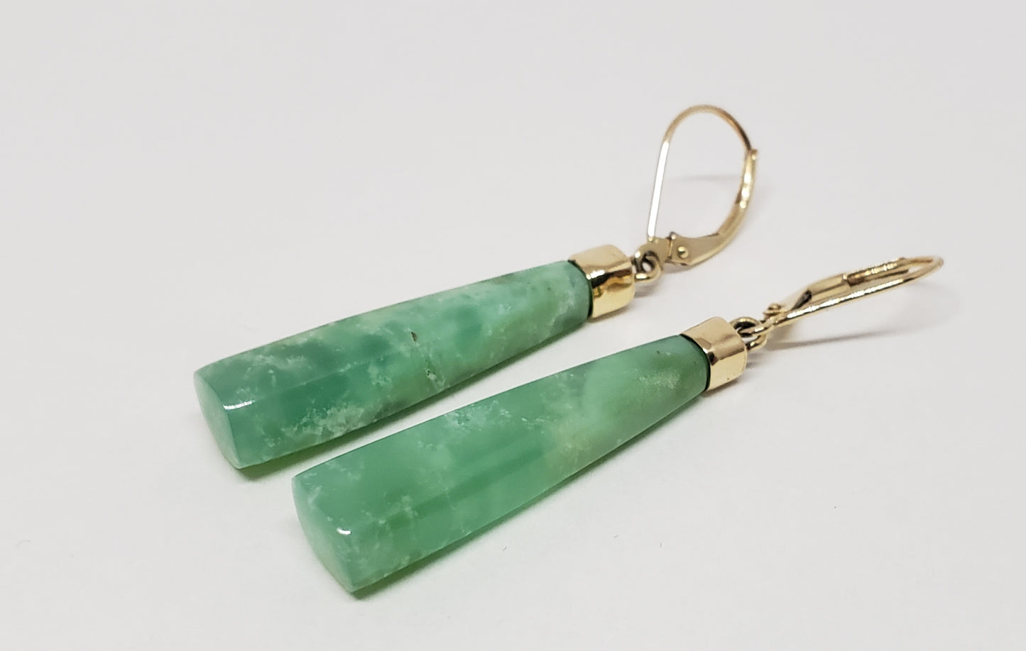 Green Chrysoprase 14k Gold Earrings
