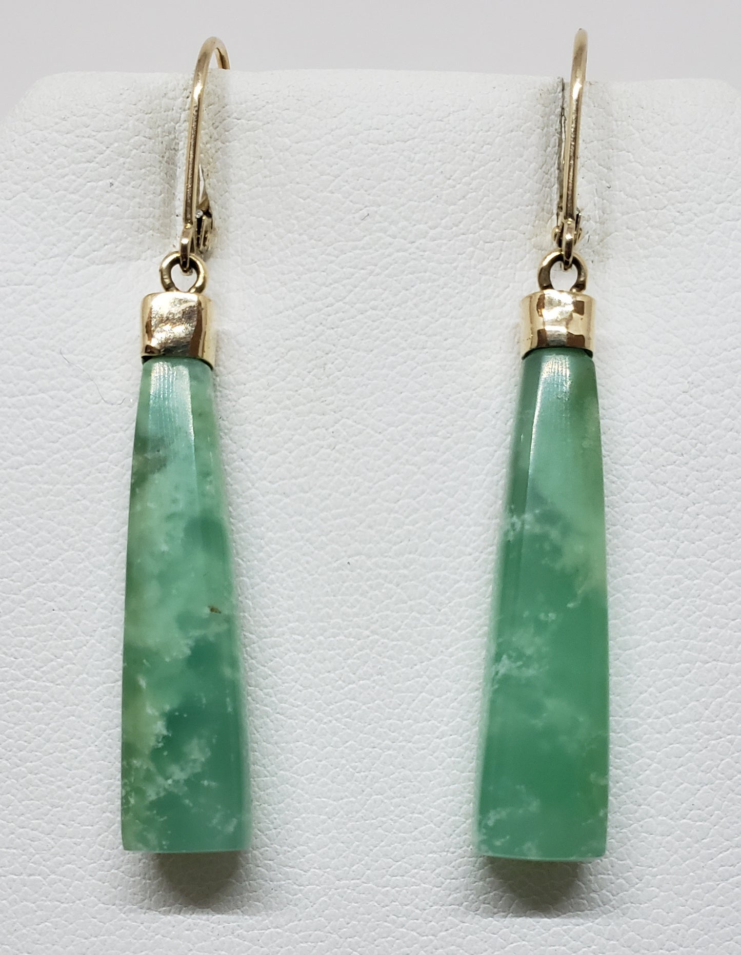 Green Chrysoprase 14k Gold Earrings