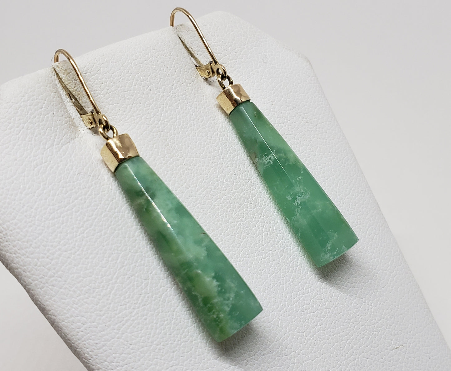 Green Chrysoprase 14k Gold Earrings