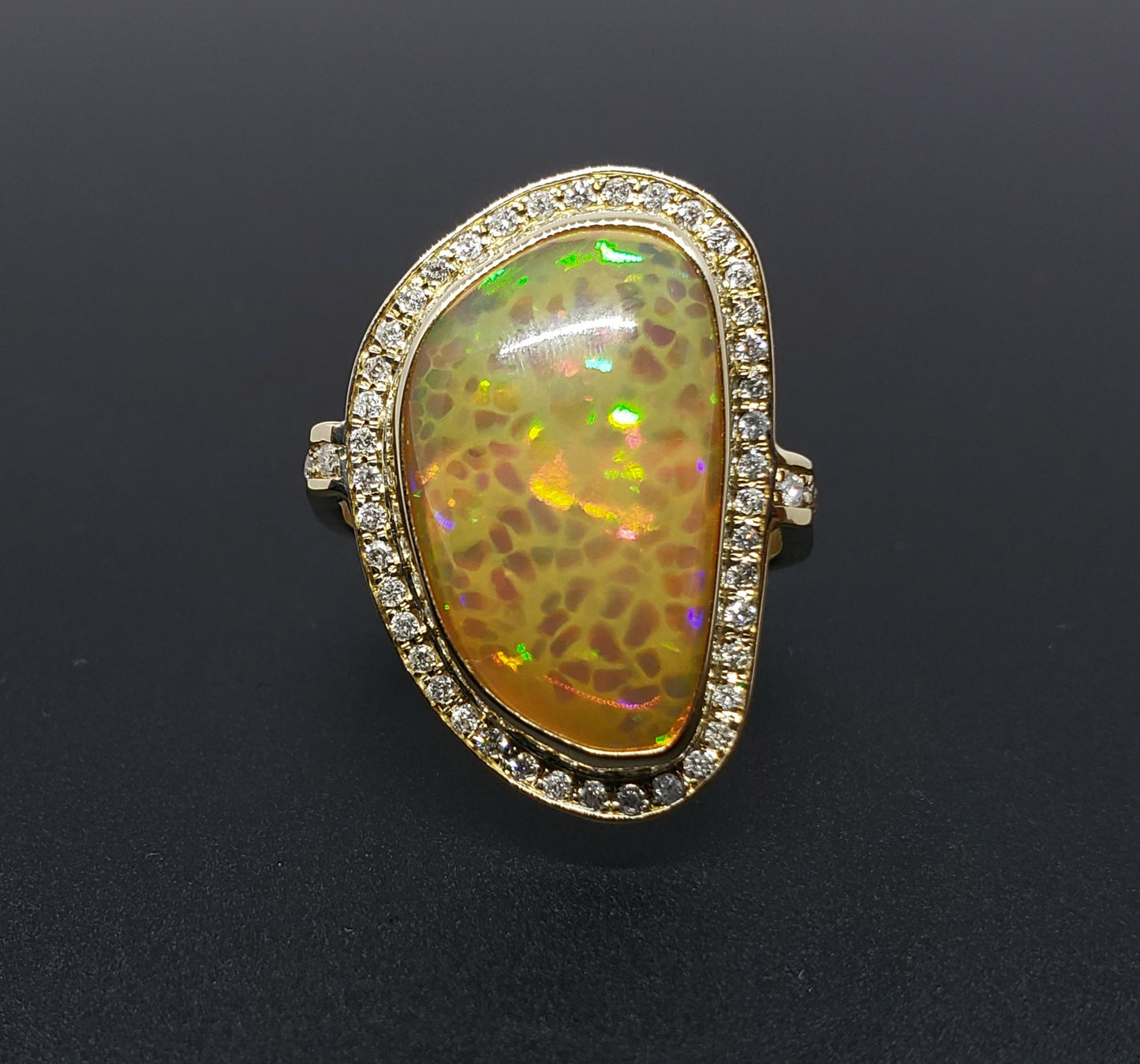 Opal & Diamond Ring 14k Gold
