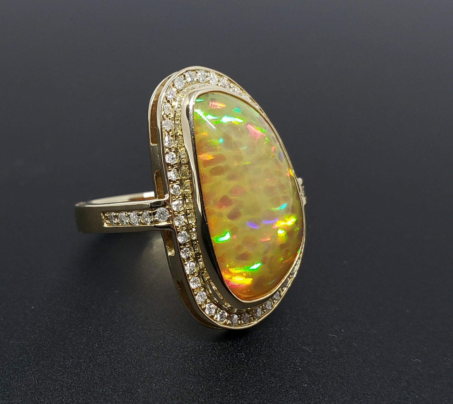 Opal & Diamond Ring 14k Gold