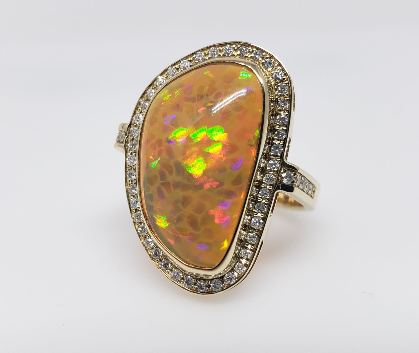 Opal Diamond Gold Ring