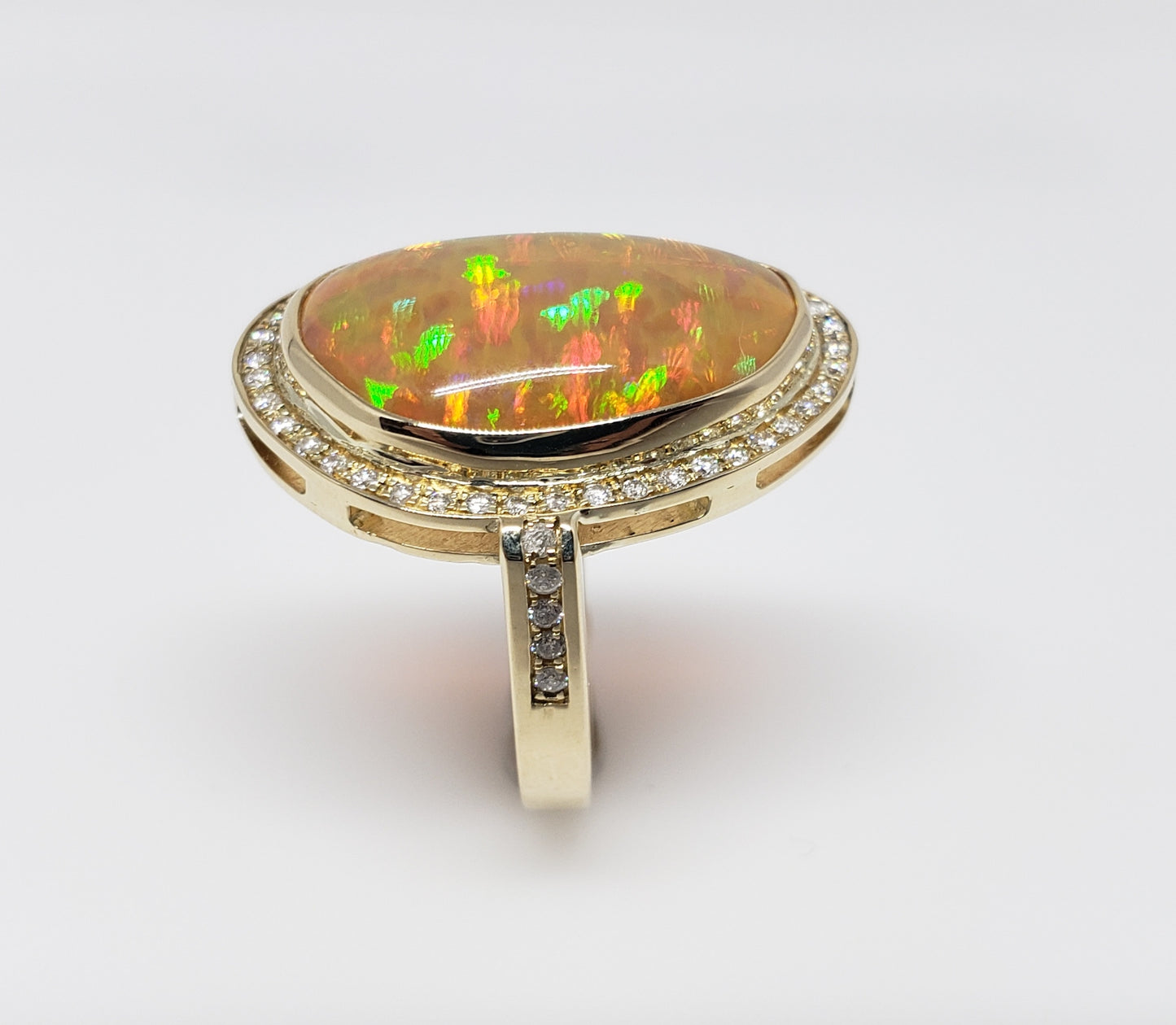 Opal & Diamond Ring 14k Gold