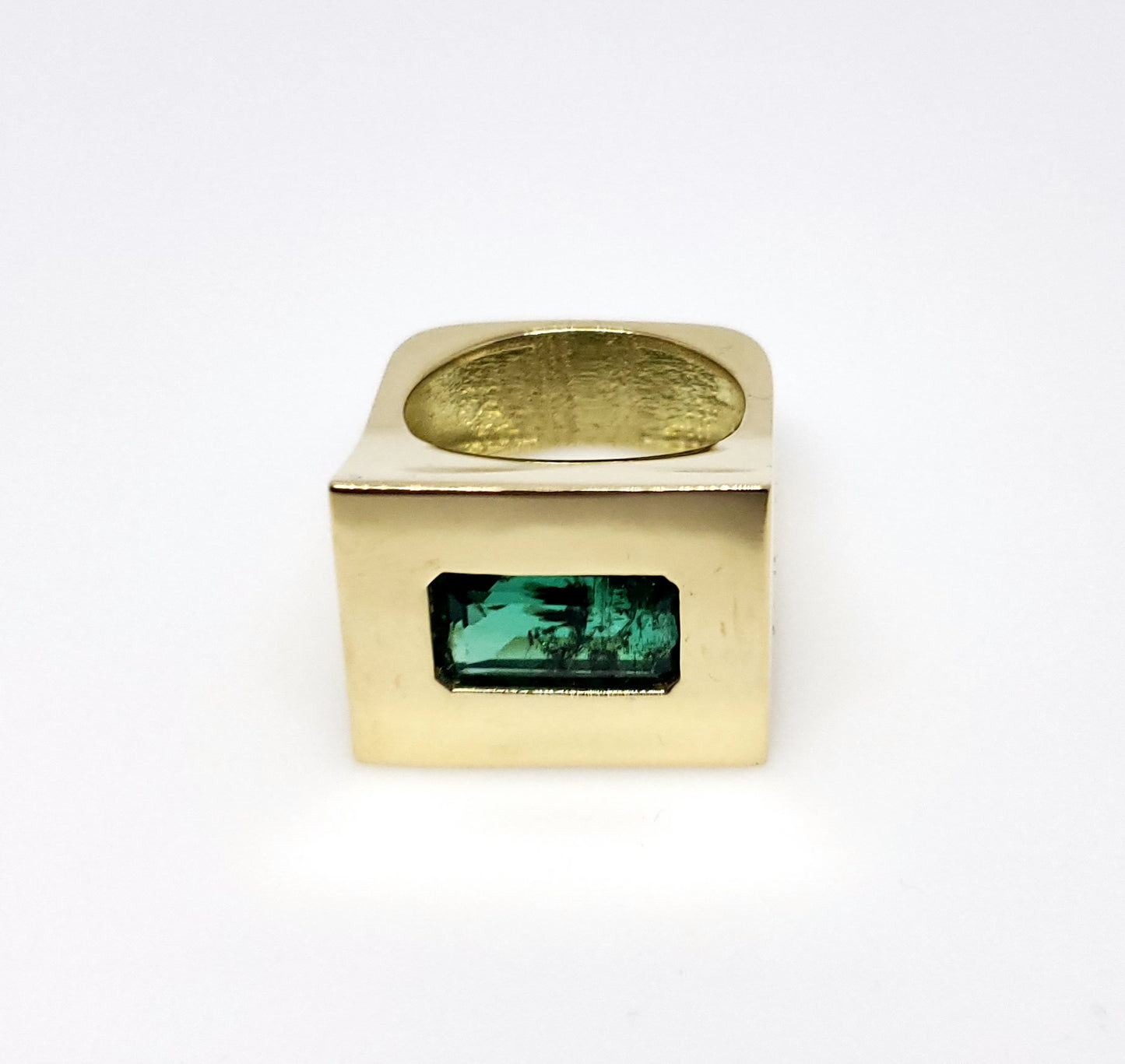 Emerald Ring Solid 18k Gold - Size 8.5