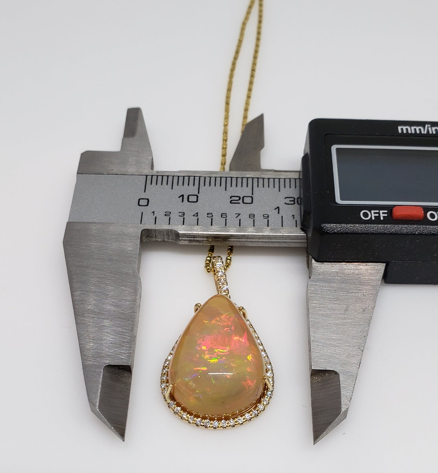 Opal & Diamond Pendant 14k Gold