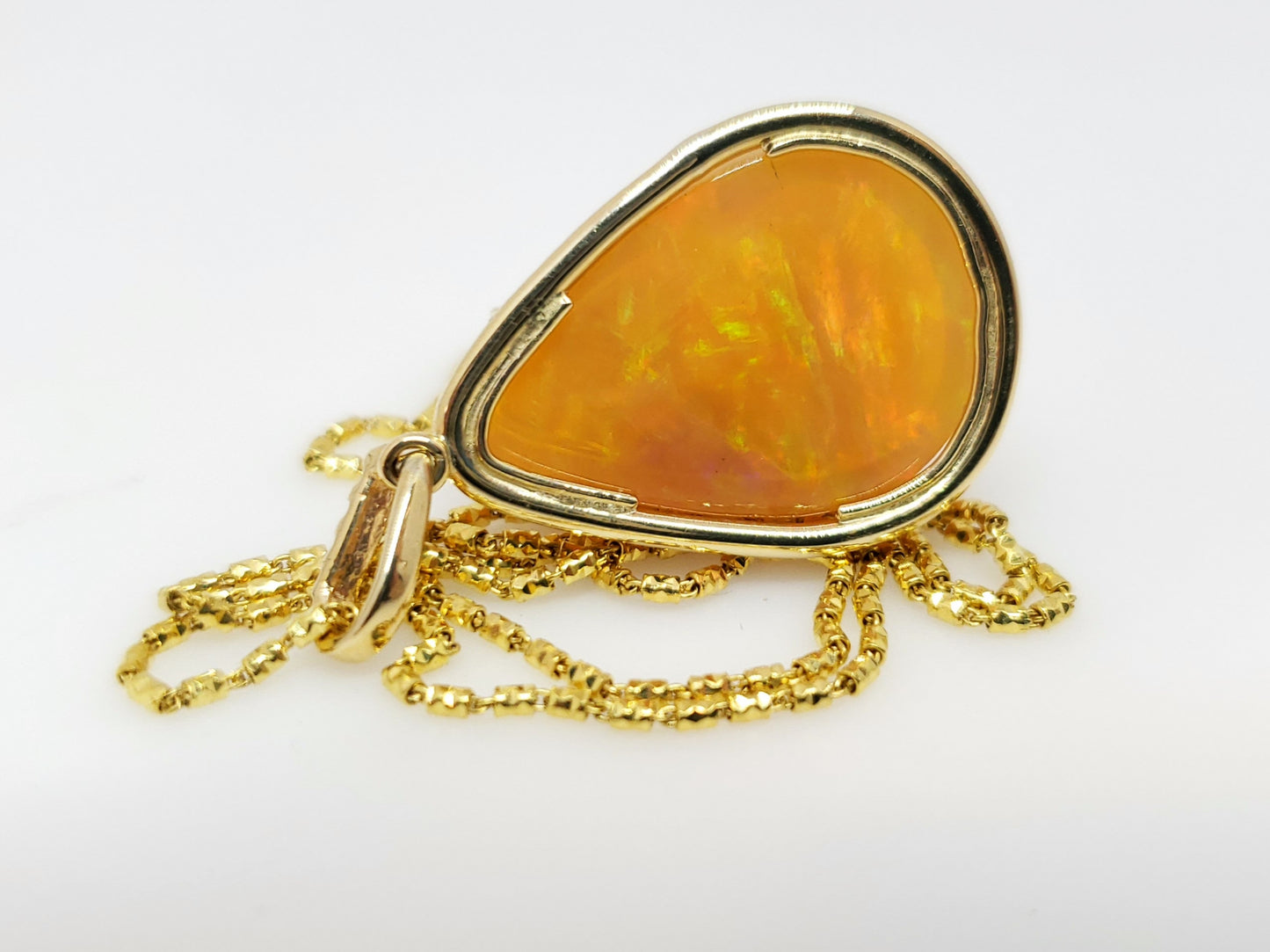 Opal & Diamond Pendant 14k Gold