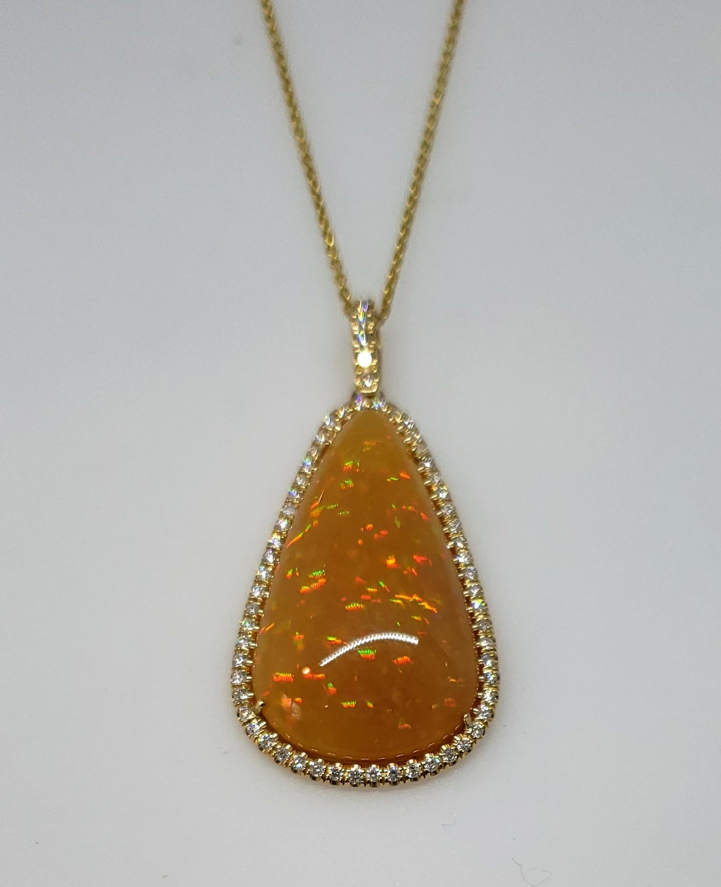 Opal Diamond Pendant