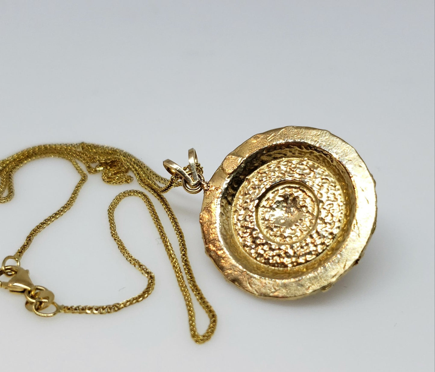 Blue Opal & Sapphire Pendant 14k Gold