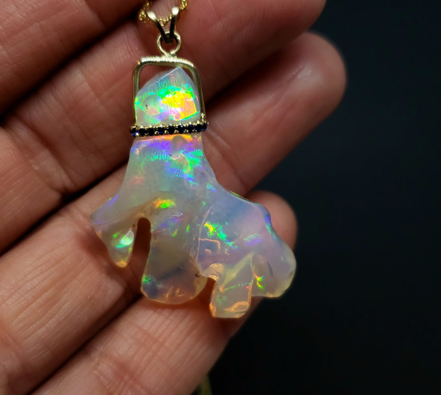 Carved Opal Pendant